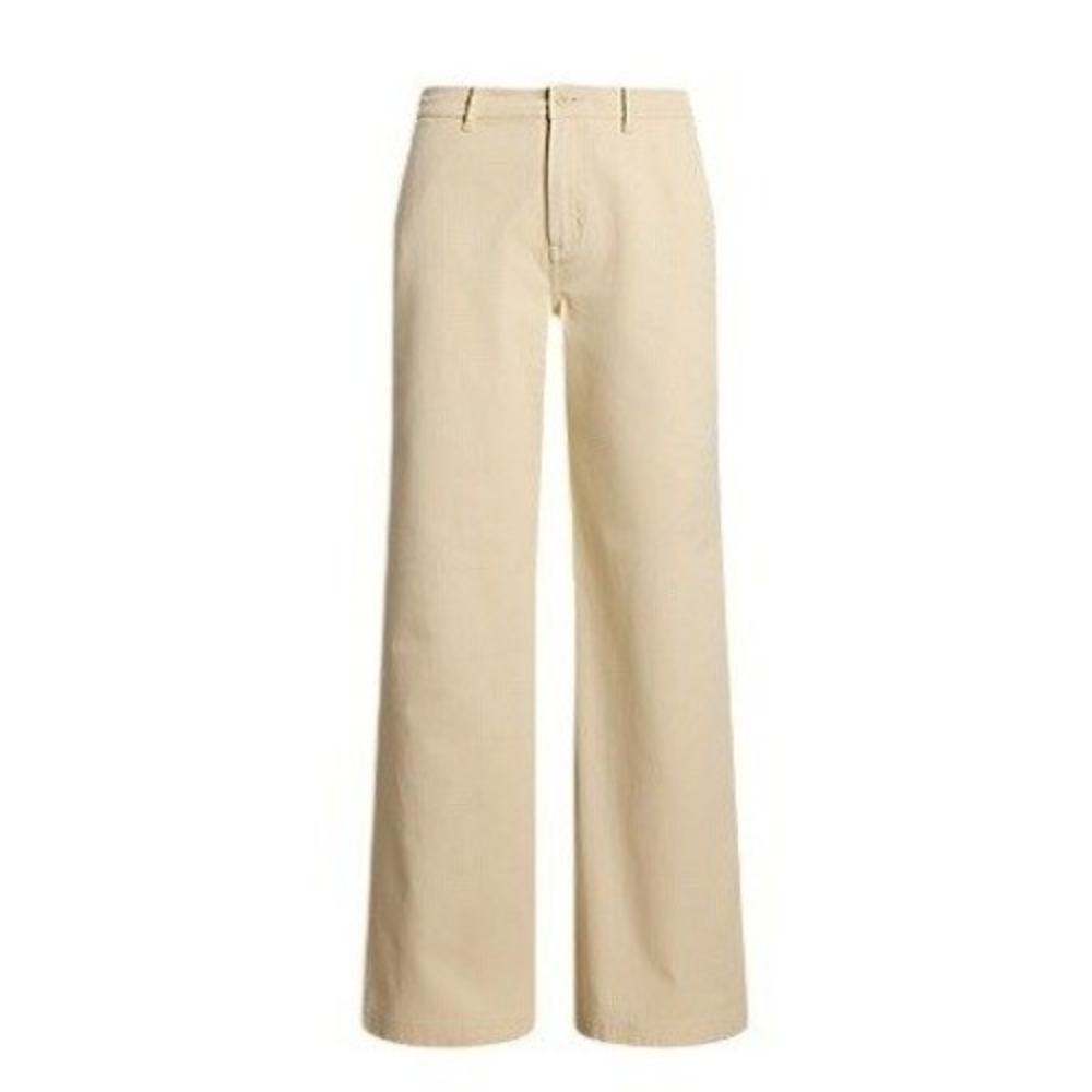 Lauren Ralph Lauren Cotton Twill Wide-Leg Light Khaki Pant Size 14 NWT